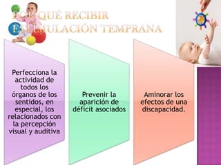 POR QUÉ RECIBIR ESTIMULACIÓN TEMPRANA
