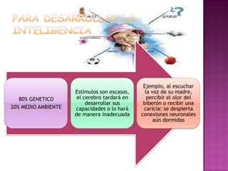 PARA DESARROLLAR LA INTELIGENCIA