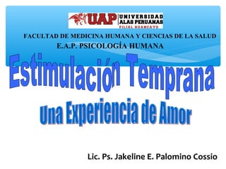 Lic. Ps. Jakeline E. Palomino Cossio
FACULTAD DE MEDICINA HUMANA Y CIENCIAS DE LA SALUD
E.A.P. PSICOLOGÍA HUMANA
 
