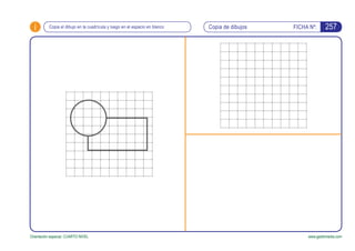 i FICHA Nº:
www.gesfomedia.com
Copia de dibujos
Orientación espacial. CUARTO NIVEL
Copia el dibujo en la cuadrícula y luego en el espacio en blanco 257
 