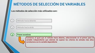 Ing. William león Velásquez
Sustituir las sumatorias en las fórmulas de las
ecuaciones:
• El sistema de ecuaciones de la siguiente forma:
40 = b05 + b130 + b2 18
274 = b030 + b1210 + b2 130
172 = b018 + b1130 + b2 82
EJEMPLO 2
 