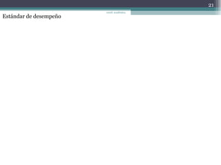 Estándar de desempeño
21
coord. académica,
 