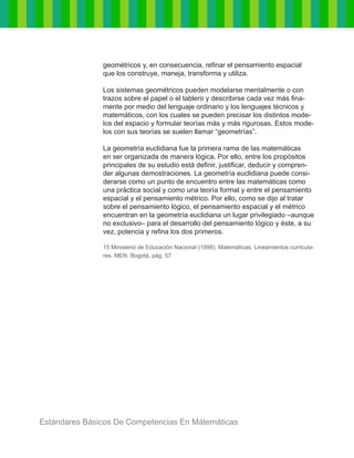 Estándares básicos de competencias en matemáticas | PDF