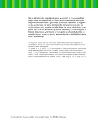Estándares básicos de competencias en matemáticas | PDF