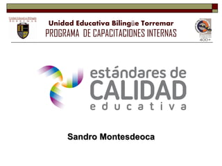 Unidad Educativa Bilingüe Torremar
PROGRAMA DE CAPACITACIONES INTERNAS




     Sandro Montesdeoca
 