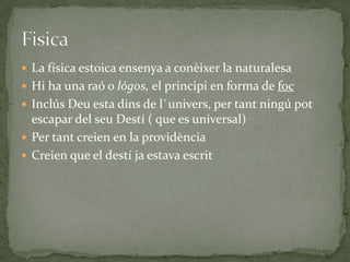  resumin hi ha dos actituds vitals:  paradoxa: el savi ho és perquè es manté al marge. Una cosa que la creu tothom és falsasimplicitat: la senzilles porta l’home a ser més feliç. Ser feliç és auto marginar-se i viure amb el mínim. Adopten el lema “tot el que és meu o porto amb mi”, adopten la pobresa.Els cínics i els primers cristiansLa religió cristiana agafa com a model l'egípcia model tancat, jerarquitzat i centralitzat.Comprensió del missatge i predicació  cínics menyspreu per les classes altres.Semblances: - Grups populistes Menyspreu per l’alta cultura