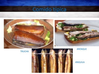 Comido típica
ARENQUE
TRUCHA
ANGUILA
 