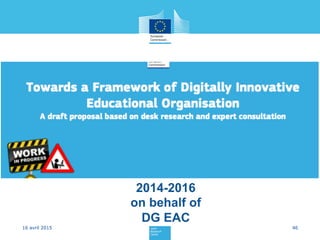 Example
1.2 Evaluating information
3.1 Developing content
1.3 Storing and retrieving information
5.3 Innovating and creatively using
technologies
2.4 Collaboration though digital channels
3.3 Copyright and Licences
 