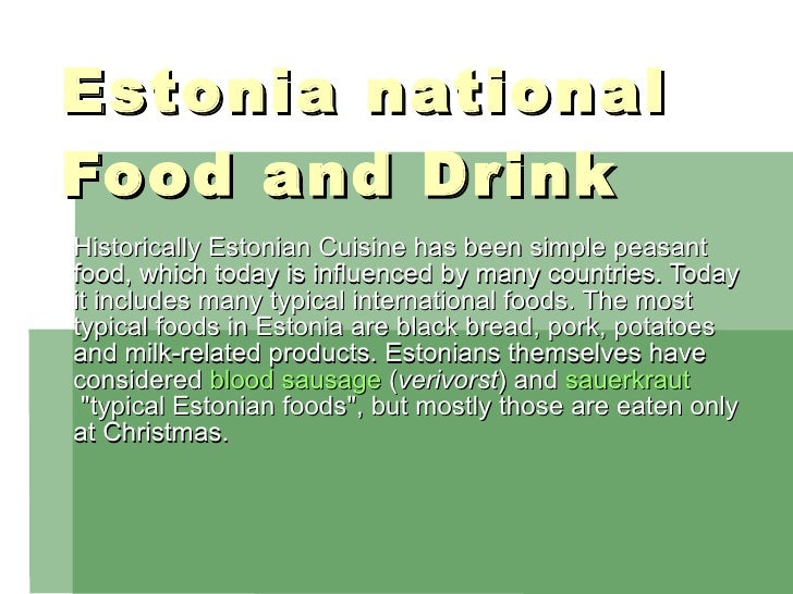 Estonia National Food And Drink