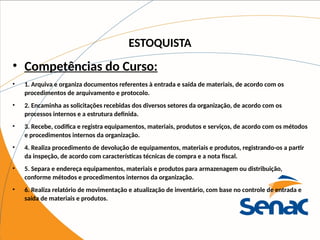 1a aula do curso de estoquista apresentação inicial | PPTX