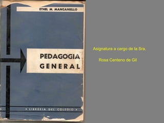 Asignatura a cargo de la Sra.  Rosa Centeno de Gil 