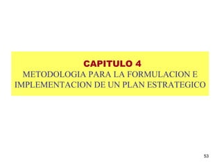 CAPITULO 4 METODOLOGIA PARA LA FORMULACION E IMPLEMENTACION DE UN PLAN ESTRATEGICO 