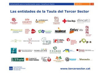 Las entidades de la Taula del Tercer Sector Comunicación para la transformación social / Caixafórum Madrid Comunicación para la transformación social / CaixaForum Madrid 