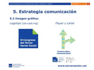 5. Estrategia comunicación Comunicación para la transformación social / Caixafórum Madrid Comunicación para la transformación social / CaixaForum Madrid 5.2 Imagen gráfica: Logotipo  (cat-cast-ing)  Flayer  y cartel  