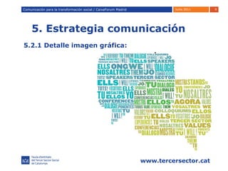 5. Estrategia comunicación Comunicación para la transformación social / Caixafórum Madrid Comunicación para la transformación social / CaixaForum Madrid 5.2.1 Detalle imagen gráfica: 