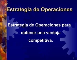 Estrategia de Operaciones ,[object Object]