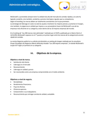 Estrategia Mc Donalds