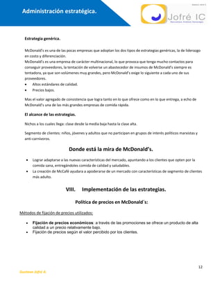 Estrategia Mc Donalds