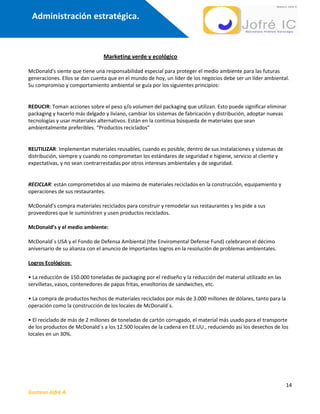 Estrategia Mc Donalds