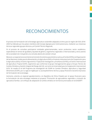 Estrategia agricultura sostenible adaptada al clima para la región del SICA (2018-2030)