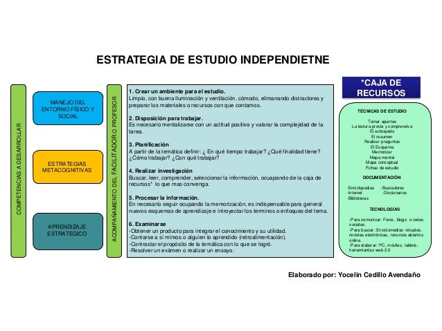 Estrategias De Aprendizaje Para El Estudio Independiente