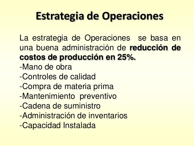 Estrategia de operaciones en un entorno global