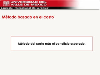 Método basado en el costo  Método del costo más el beneficio esperado. 