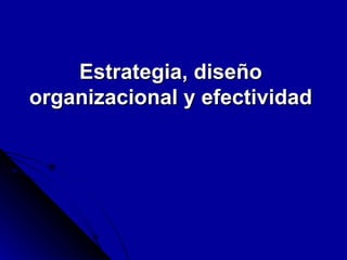 Estrategia, diseño organizacional y efectividad 