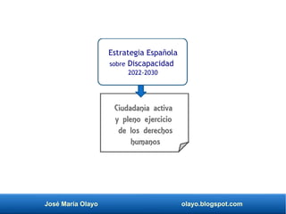 José María Olayo olayo.blogspot.com
Estrategia Española
sobre Discapacidad
2022-2030
Ciudadanía activa
y pleno ejercicio
de los derechos
humanos
 
