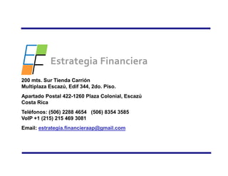 Estrategia Financiera 2009