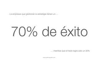 www.patricioguitart.com
70% de éxito 
La empresas que gestionan la estrategia tienen un …
… mientras que el resto logra sólo un 30%
 