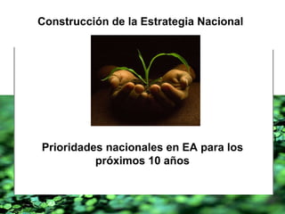 Construcción de la Estrategia Nacional Prioridades nacionales en EA para los próximos 10 años 