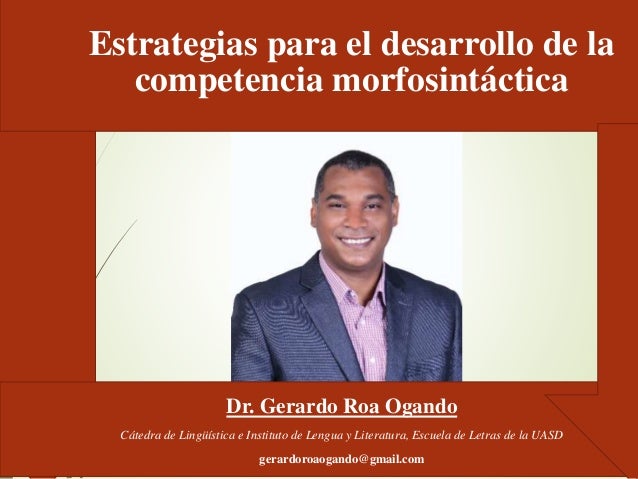 Resultado de imagen de La competencia morfosintática, Gerardo Roa Ogando