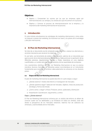 El Plan de Marketing Internacional
03 ASTURIAS CORPORACIÓN UNIVERSITARIA®
Nota Técnica preparada por Asturias Corporación ...