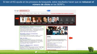 Si bien el KG ayuda en los procesos de búsqueda, estos resultados hacen que se reduzcan el
número de clicks en los SERP’s
 