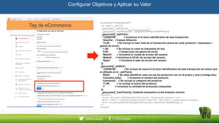 Tag de eCommerceTag de eCommerce
Configurar Objetivos y Aplicar su Valor
 