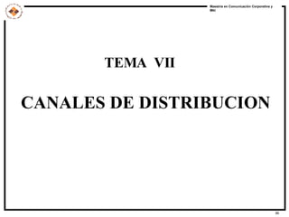 TEMA  VII CANALES DE DISTRIBUCION 