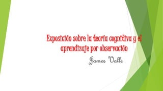 Exposición sobre la teoría cognitiva y el
aprendizaje por observación
James Valle
 