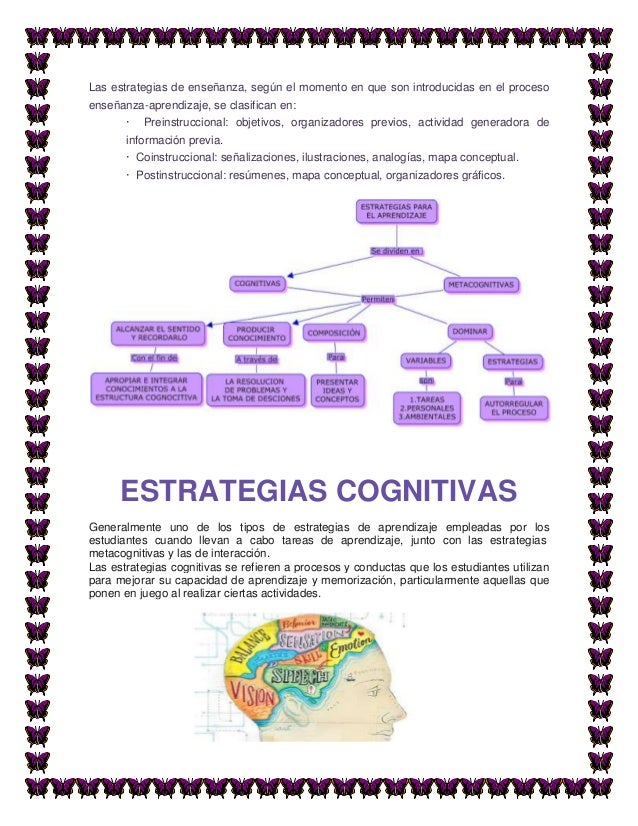 Estrategias cognitivas del aprendizaje Estrategias cognitivas del aprendizaje