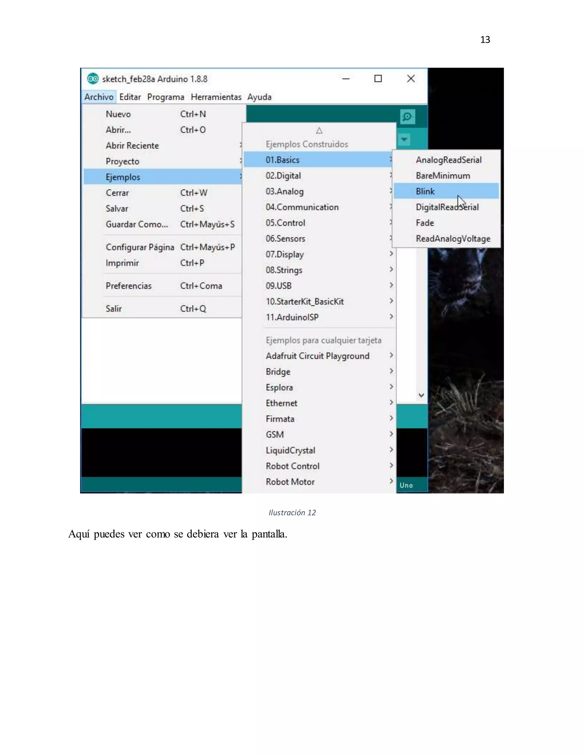 13
Ilustración 12
Aquí puedes ver como se debiera ver la pantalla.
 