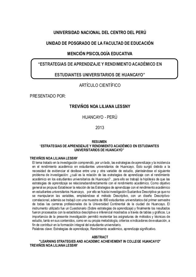 estrategias de aprendizaje y rendimiento académico