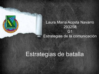 Estrategias de batalla
Laura María Acosta Navarro
293258
G1
Estrategias de la comunicación
 