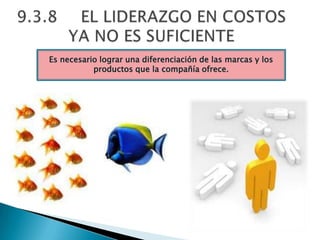 Es necesario lograr una diferenciación de las marcas y los
           productos que la compañía ofrece.
 