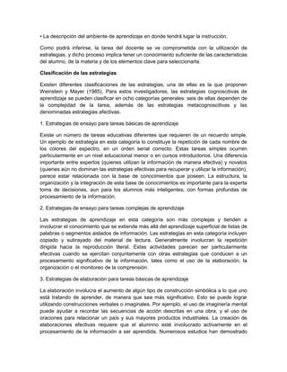 Estrategias de  enseñanza