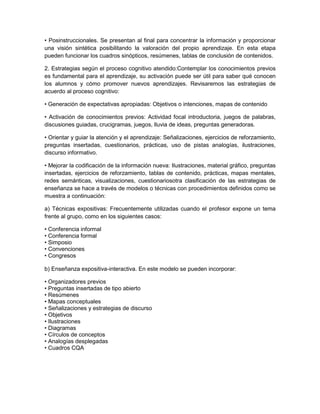 Estrategias de  enseñanza