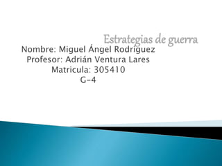 Nombre: Miguel Ángel Rodríguez
Profesor: Adrián Ventura Lares
Matricula: 305410
G-4
 