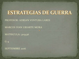 PROFESOR: ADRIAN VENTURA LARES
MARCOS IVAN URIARTE MORA
MATRICULA: 305436
G-4
SEPTIEMBRE 2016
 