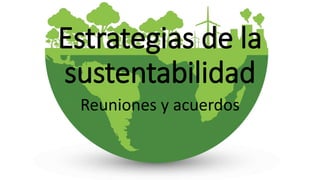 Reuniones y acuerdos
Estrategias de la
sustentabilidad
 