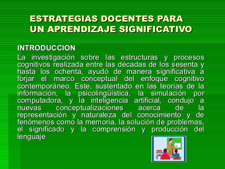 Estrategias Docentes Para Un Aprendizaje Significativo