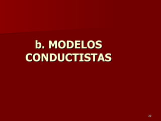 b. MODELOS CONDUCTISTAS 